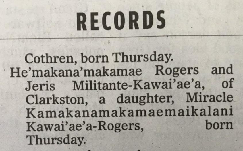 Birth announcement